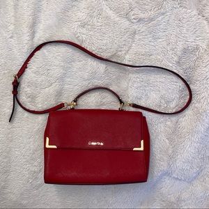 Calvin Klein red satchel